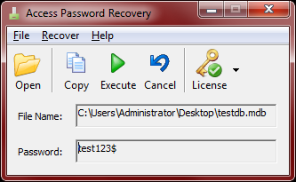 The main interface of Access Password Recovery.