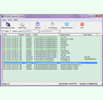 Click here to see more screenshots about Windows Explorer Tracker.
