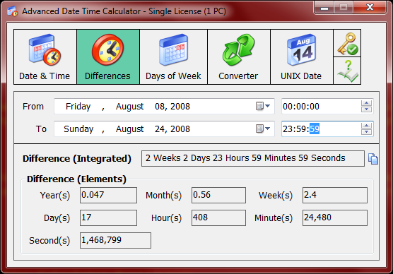 Time and date duration calculator add days