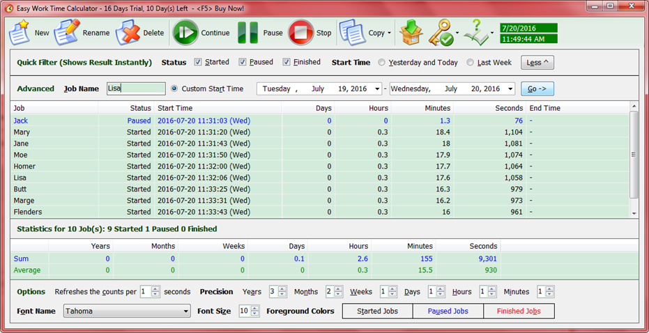 keep track of work hours