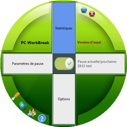 Interface principale PC WorkBreak. Interface principale PC WorkBreak.