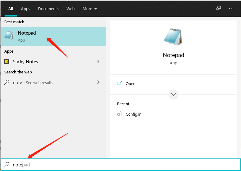 Search in Start Menu