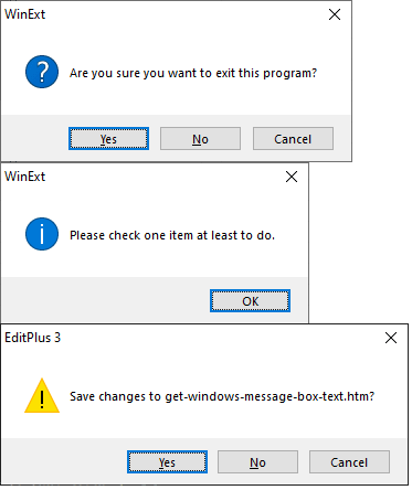 System Message Boxes