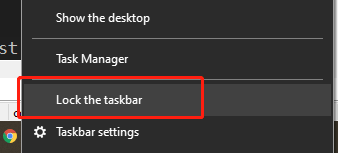 Unlock taskbar