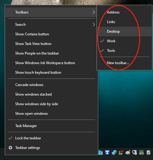 Windows 10 has not Quick Launch bar