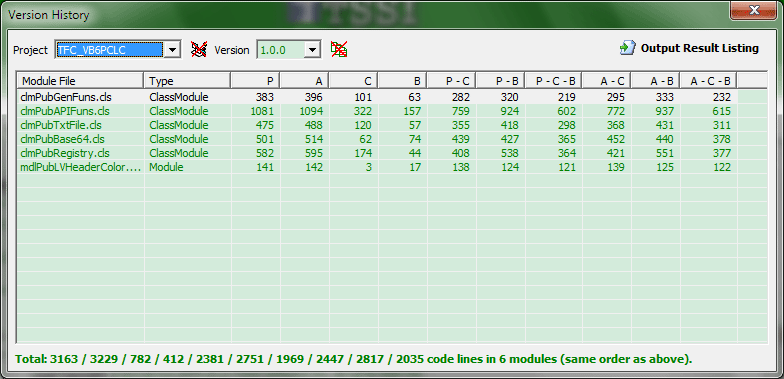 Interface Historique des versions.