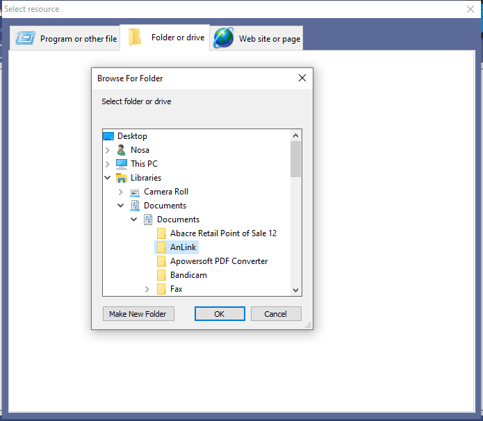 Launch -> Select folder