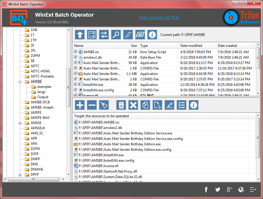 WinExt Batch Operator software